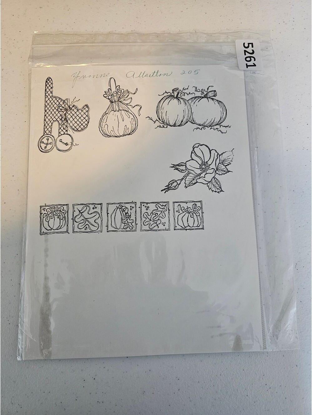 Lot of Unmounted Rubber Stamps Fall Autumn Pumpkin Caramel Apple Leaves Cat
